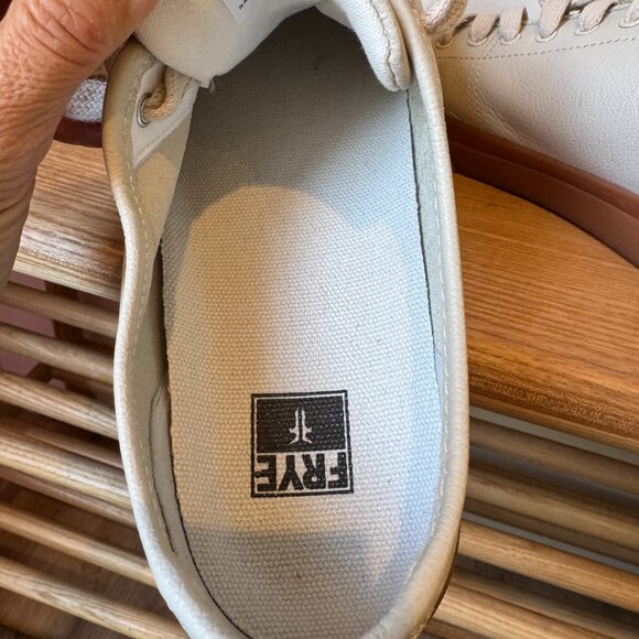 Frye Gia Low Lace Leather Sneakers Ivory w/Gum Sole | Women’s 8 - Picture 12 of 13